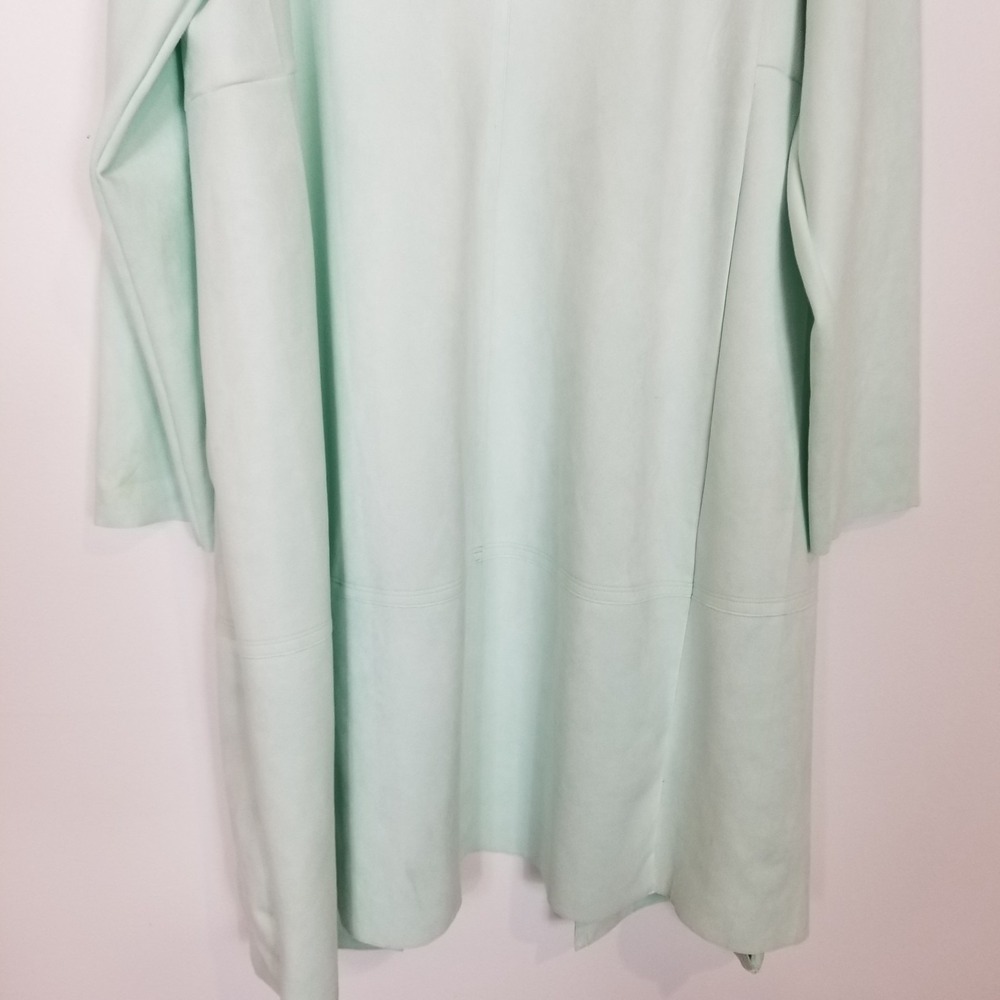 Torrid Mint Green Faux Suede Longline Jacket Sz 2X Open Front - Picture 7 of 10